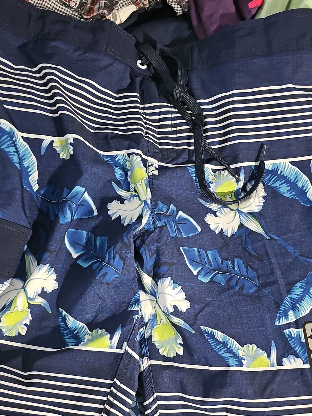 Ocean Pacific OP Navy Blue Floral Swim Trunks